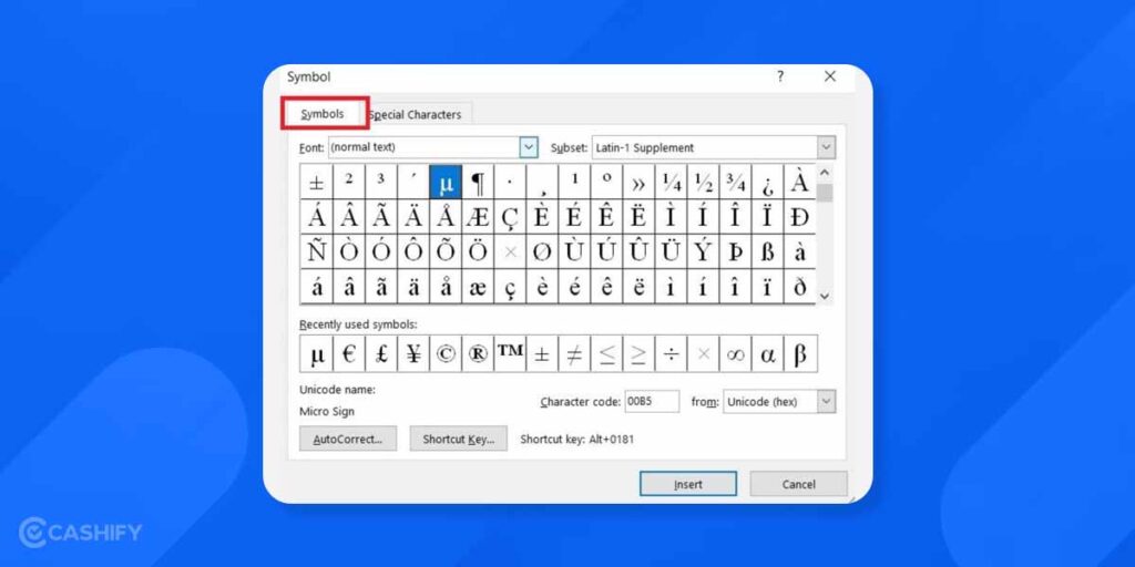 How To Add Symbols In MS Word | Cashify Blog